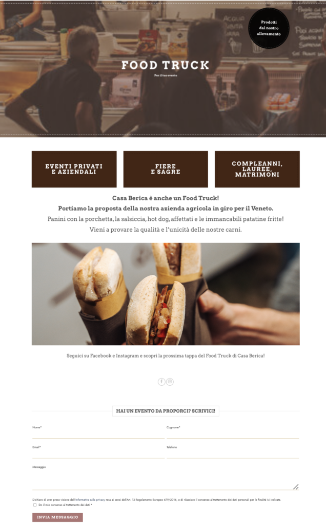 pagina web food truck casa berica