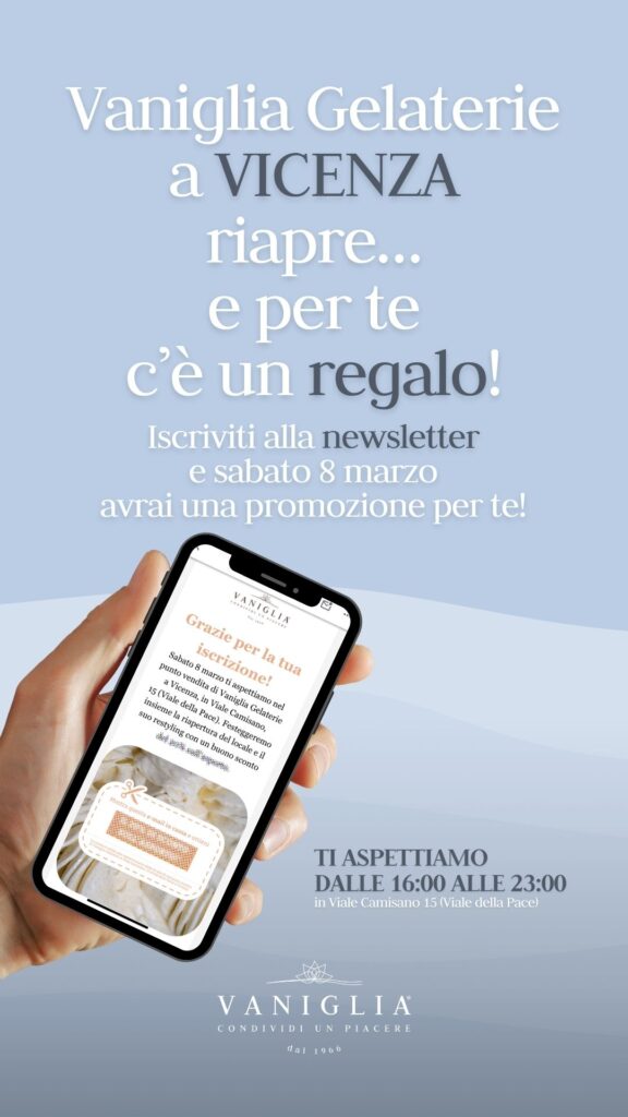 creatività sponsorizzate riapertura vaniglia gelaterie a vicenza