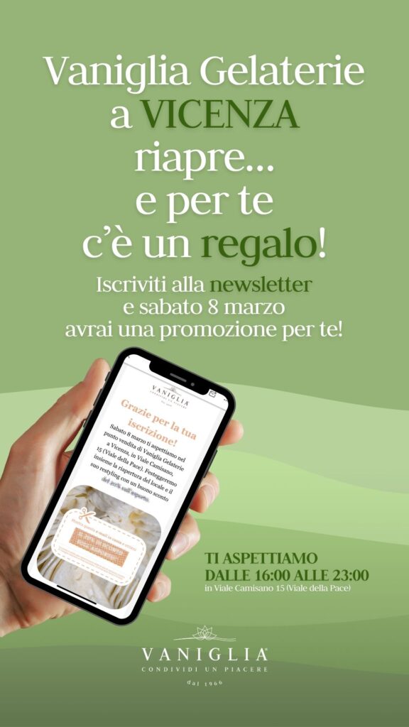 creatività sponsorizzate riapertura vaniglia gelaterie a vicenza