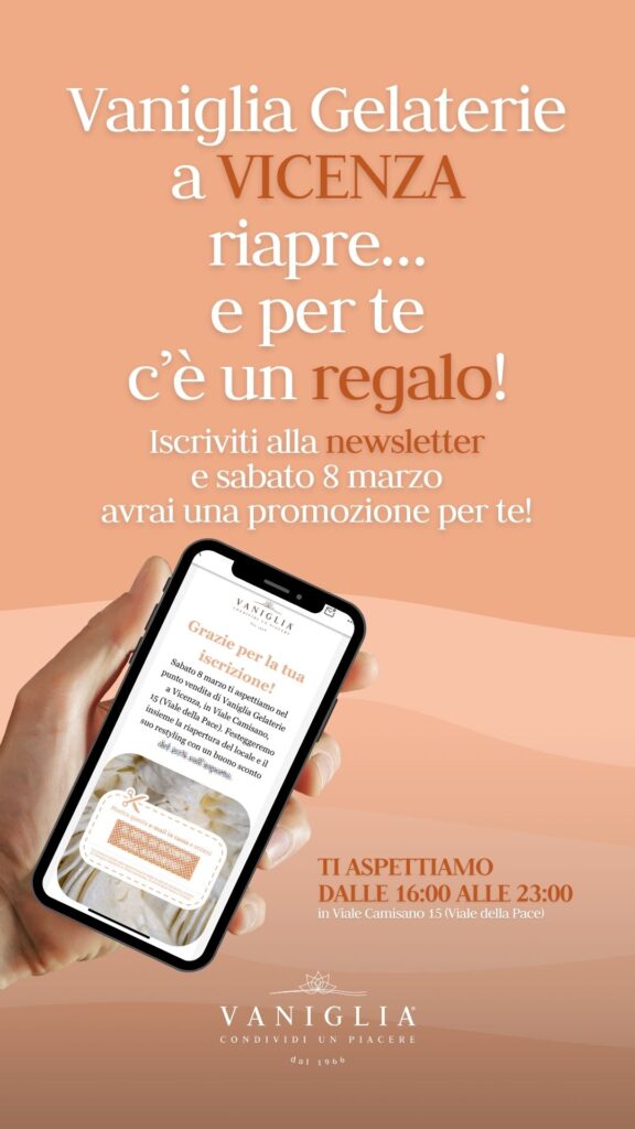 creatività sponsorizzate riapertura vaniglia gelaterie a vicenza